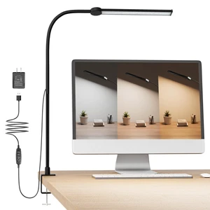 Desk Lamp with Clamp, 27" Flexible Goose-Neck Light for Craft Sewing | 650LM 80 LEDs Wide Head Desk Light, Sturdy 2.2" Metal Clamp, 3 Color Modes & 3 Brightness Levels, w/ Power Adapter, 1H Timer Desk Lamp with Clamp, 27" Flexible Goose-Neck Light for Craft Sewing | 650LM 80 LEDs Wide Head Desk Light, Sturdy 2.2" Metal Clamp, 3 Color Modes & 3 Brightness Levels, w/ Power Adapter, 1H Timer