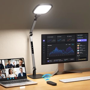 LED Desk Lamp for Home Office Video Calls, Reading, Swing Arm Task Lights | Eye-Caring Soft Light for Computer Monitor, Crafts & Zoom, Dimmable 5 Color & 5 Brightness, Timer & Memory, Touch & Remote LED Desk Lamp for Home Office Video Calls, Reading, Swing Arm Task Lights | Eye-Caring Soft Light for Computer Monitor, Crafts & Zoom, Dimmable 5 Color & 5 Brightness, Timer & Memory, Touch & Remote
