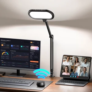 Dual-Side LED Desk Lamp with Clamp, Soft Light with Stepless Remote | Eye-care Diffused Light for Home Office, Stepless Dimmable & Memory, Clamp Desk Light for Video Conference, Zoom Call, Study Dual-Side LED Desk Lamp with Clamp, Soft Light with Stepless Remote | Eye-care Diffused Light for Home Office, Stepless Dimmable & Memory, Clamp Desk Light for Video Conference, Zoom Call, Study