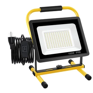 100W LED Work Light with Stand, 12,000LM, 6000K, 16ft Cord & Plug | Super Bright Portable Work Light for Workshop, Construction Site, Job Site, Garage, Warehouse, Barn and Home Projects 100W LED Work Light with Stand, 12,000LM, 6000K, 16ft Cord & Plug | Super Bright Portable Work Light for Workshop, Construction Site, Job Site, Garage, Warehouse, Barn and Home Projects