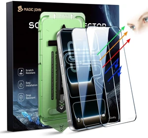 Eye Protection for iPhone 17 Pro Tempered Glass Screen Protector | 6.3 Inch Blue Light Reduction, Circularly Polarized Light, HD Clear, Auto Dust-Elimination, 9H Scratch Resistance Eye Protection for iPhone 17 Pro Tempered Glass Screen Protector | 6.3 Inch Blue Light Reduction, Circularly Polarized Light, HD Clear, Auto Dust-Elimination, 9H Scratch Resistance