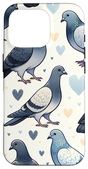 Beautiful Pigeons Pattern Aesthetic Pigeon Case for iPhone 16 Pro Beautiful Pigeons Pattern Aesthetic Pigeon Case for iPhone 16 Pro
