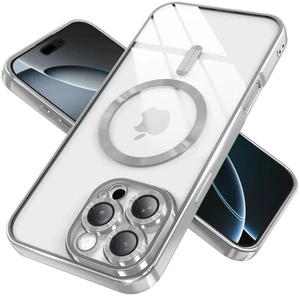 Magnetic Clear Case for iPhone 14 Pro Max with Full Camera Lens Protection,Compatible with MagSafe,Plating Soft TPU Phone Case,Anti-Scratch Shockproof Slim Cover for Women Gilrs Men - Sliver Magnetic Clear Case for iPhone 14 Pro Max with Full Camera Lens Protection,Compatible with MagSafe,Plating Soft TPU Phone Case,Anti-Scratch Shockproof Slim Cover for Women Gilrs Men - Sliver
