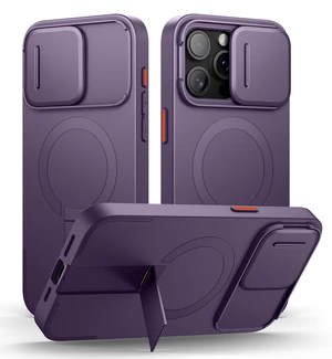 for iPhone 15 Pro Max Case with Magnetic Camera Slide Cover and Adjustable Kickstand, Compatible with MagSafe, Shockproof Bumper Case Slim Protective Cover 6.7 Inch, Dark Purple for iPhone 15 Pro Max Case with Magnetic Camera Slide Cover and Adjustable Kickstand, Compatible with MagSafe, Shockproof Bumper Case Slim Protective Cover 6.7 Inch, Dark Purple