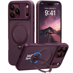 Burgundy for iPhone 18 Pro Case with 360 Spin Magnetic Stand | Fit for MagSafe, Patented Stand, Drop Protection, Shockproof Ring Holder Matte 18 Pro Case 6.3'', Hands-Free Viewing, Travel Burgundy for iPhone 18 Pro Case with 360 Spin Magnetic Stand | Fit for MagSafe, Patented Stand, Drop Protection, Shockproof Ring Holder Matte 18 Pro Case 6.3'', Hands-Free Viewing, Travel