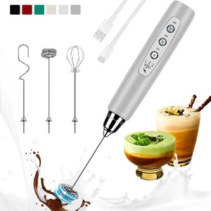 Milk Frother Handheld Rechargeable, Frother Wand Drink Mixer Electric Whisk for Coffee, Detachable With 3 Stainless Whisks, Hand Mixer for Lattes, Cappuccino, Matcha, Egg, No Stand, Silver Milk Frother Handheld Rechargeable, Frother Wand Drink Mixer Electric Whisk for Coffee, Detachable With 3 Stainless Whisks, Hand Mixer for Lattes, Cappuccino, Matcha, Egg, No Stand, Silver