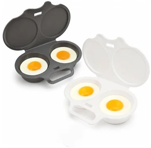 Microwave Egg Poacher, Microwave Egg Cooker - Dual Cavity Poached Egg Cooker, Egg Poacher with Lid & Handle, Quick Oil-Free Cooking, Dishwasher & Microwave Safe Microwave Egg Poacher, Microwave Egg Cooker - Dual Cavity Poached Egg Cooker, Egg Poacher with Lid & Handle, Quick Oil-Free Cooking, Dishwasher & Microwave Safe