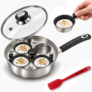 Egg Poacher - Poached Egg Maker, Stainless Steel Egg Poaching Pan, Poached Eggs Cooker Food Grade Safe PFOA Free with Spatula. Egg Poacher - Poached Egg Maker, Stainless Steel Egg Poaching Pan, Poached Eggs Cooker Food Grade Safe PFOA Free with Spatula.