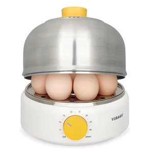 Rapid Egg Cooker, Electric Egg Boiler and Steamer Machine, 9 Egg Capacity, Stainless Steel, Auto Shutoff with Silent Timer, 400W (White) Rapid Egg Cooker, Electric Egg Boiler and Steamer Machine, 9 Egg Capacity, Stainless Steel, Auto Shutoff with Silent Timer, 400W (White)