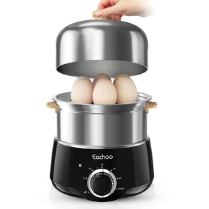 Hard Boiled Egg Cooker, 14-Egg Stainless Steel Egg Boiler | Egg Steamer w/ 30-Min Timer, Auto Shut Off & Dishwasher Safe, Compact Electric Vegetable Steamer for Cooking, Black Hard Boiled Egg Cooker, 14-Egg Stainless Steel Egg Boiler | Egg Steamer w/ 30-Min Timer, Auto Shut Off & Dishwasher Safe, Compact Electric Vegetable Steamer for Cooking, Black