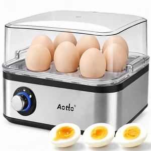 Rapid 8-Egg Cooker, 3 Doneness Levels, Stainless Steel, Auto Shut-Off | Electric Egg Cooker for Hard-Boiled Eggs, Poacher & Steamer, 3 Doneness Levels, 500W, Compact Family Breakfast Maker Rapid 8-Egg Cooker, 3 Doneness Levels, Stainless Steel, Auto Shut-Off | Electric Egg Cooker for Hard-Boiled Eggs, Poacher & Steamer, 3 Doneness Levels, 500W, Compact Family Breakfast Maker