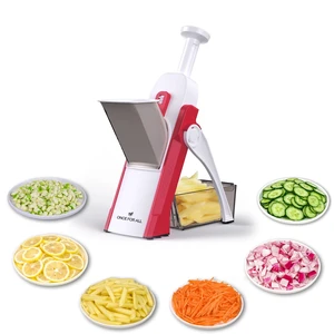 Safe Mandoline Slicer 5 in 1 Vegetable Cutter, Strips Julienne Dicer Adjustable Thickness 0.1-8 mm for Kitench Fast Meal Prep (Red) Safe Mandoline Slicer 5 in 1 Vegetable Cutter, Strips Julienne Dicer Adjustable Thickness 0.1-8 mm for Kitench Fast Meal Prep (Red)