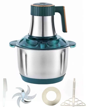 5L Electric Meat Grinder, 500W Vegetable Chopper & food grinder | 5L stainless steel bowl, 500W motor, five speeds, six-blade assembly, safety lock, and overheat protection 5L Electric Meat Grinder, 500W Vegetable Chopper & food grinder | 5L stainless steel bowl, 500W motor, five speeds, six-blade assembly, safety lock, and overheat protection