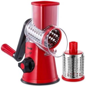 Rotary Cheese Grater, Kitchen Mandoline Vegetable Slicer with 2 Interchangeable Blades, Easy to Clean Rotary Grater Slicer for Fruit, Vegetables, Nuts Rotary Cheese Grater, Kitchen Mandoline Vegetable Slicer with 2 Interchangeable Blades, Easy to Clean Rotary Grater Slicer for Fruit, Vegetables, Nuts