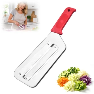 2026 Upgraded Stainless Steel Cabbage Cutter & Vegetable Slicer Multifunctional Cortador de Repollo for Shredded Cabbage, Sauerkraut, Carrots & More, with Silicone Finger Grips (Red) 2026 Upgraded Stainless Steel Cabbage Cutter & Vegetable Slicer Multifunctional Cortador de Repollo for Shredded Cabbage, Sauerkraut, Carrots & More, with Silicone Finger Grips (Red)