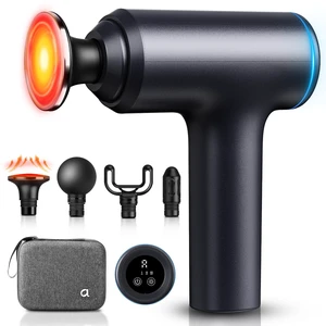Heated Massage Gun Deep Tissue, 3 Heat Levels, 2026 Latest Model | massager gun with 5 preset speeds, adaptive pressure mode, 10mm amplitude, 4 heads, USB-C charging, low battery indicator Heated Massage Gun Deep Tissue, 3 Heat Levels, 2026 Latest Model | massager gun with 5 preset speeds, adaptive pressure mode, 10mm amplitude, 4 heads, USB-C charging, low battery indicator