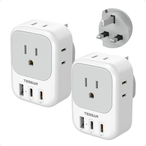 UK Travel Adapters PD 20W, 2 Pack Type G | 4 Outlets 3 USB (2 USB-C), US to UK Ireland London Scotland England, Kenya Dubai Singapore Hong Kong UK Travel Adapters PD 20W, 2 Pack Type G | 4 Outlets 3 USB (2 USB-C), US to UK Ireland London Scotland England, Kenya Dubai Singapore Hong Kong