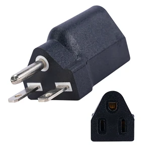 6-15P to 5-15R US Plug Adapter ,Electrical Converter,3Prong ,110V / 120V to 220V / 240V,15A,Black,1PK 6-15P to 5-15R US Plug Adapter ,Electrical Converter,3Prong ,110V / 120V to 220V / 240V,15A,Black,1PK