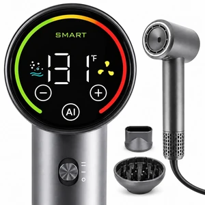 Blow Dryer with Diffuser, High-Speed Plasma Ionic Hair Dryer | Touchscreen, Smart Heat 131°F, Manual 104194°F, Lightweight, Quiet & Fast-Drying, Diffuser & Styling Concentrator Included Blow Dryer with Diffuser, High-Speed Plasma Ionic Hair Dryer | Touchscreen, Smart Heat 131°F, Manual 104194°F, Lightweight, Quiet & Fast-Drying, Diffuser & Styling Concentrator Included