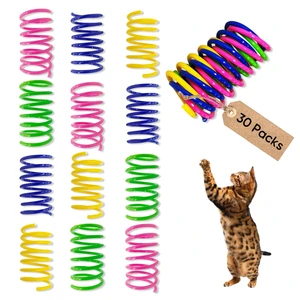 Cat Toys for Indoor Cats, 30 Pack Interactive Cat Spring Toys | Colorful Durable Plastic Coils, Bounce & Roll for Hunting, Chasing and Biting, Bulk Toys for Bored Adult Cats Self Play Cat Toys for Indoor Cats, 30 Pack Interactive Cat Spring Toys | Colorful Durable Plastic Coils, Bounce & Roll for Hunting, Chasing and Biting, Bulk Toys for Bored Adult Cats Self Play
