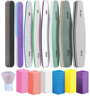 Nail Files and Buffers - 18Pack Manicure Tools Kit, Nail File Set Double Sided Nail Files for Acrylic Dip Nails, 6Pcs Four Sided 120 Grit Nail Buffer Block Sponge Polished for Home Salon Nail Files and Buffers - 18Pack Manicure Tools Kit, Nail File Set Double Sided Nail Files for Acrylic Dip Nails, 6Pcs Four Sided 120 Grit Nail Buffer Block Sponge Polished for Home Salon