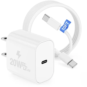 iPhone 18 17 16 15 Charger Block and 10ft Type C to C Cable Cord Long, 20W USB C Fast Charging Plug for Apple iPhone 18 Pro Max/18 Pro/DUO/17 Pro/17 Air/16 Pro Max/16 Plus/15/iPad Wall Cube Brick Box iPhone 18 17 16 15 Charger Block and 10ft Type C to C Cable Cord Long, 20W USB C Fast Charging Plug for Apple iPhone 18 Pro Max/18 Pro/DUO/17 Pro/17 Air/16 Pro Max/16 Plus/15/iPad Wall Cube Brick Box