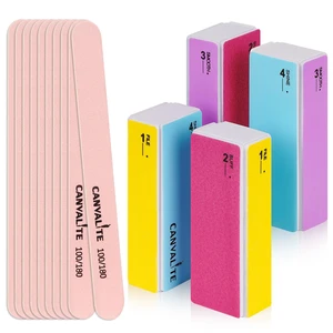 Nail Files and Buffers, Shapes/Smooths/Shines Multi-Functional File & Polishing Buffing Block with 100/180 Grit Emery Boards, 14pcs Manicure Kit Natural Nail Care Nail Files and Buffers, Shapes/Smooths/Shines Multi-Functional File & Polishing Buffing Block with 100/180 Grit Emery Boards, 14pcs Manicure Kit Natural Nail Care