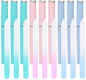 9 Pack Glass Nail File with Case for Natural Nail | Crystal File for Natural Nails with Protective Case, Gift for Women Girls - Green Pink Blue 9 Pack Glass Nail File with Case for Natural Nail | Crystal File for Natural Nails with Protective Case, Gift for Women Girls - Green Pink Blue