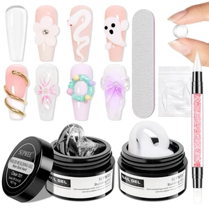 3D Nail Art Gel Clear and White Solid Builder Gel for Nails | Non-Stick Hand 3d Sculpting Gel for Nail Art Molding Gel with Dual Form for Carving Pattern Decoration Nail Art Home Manicure 3D Nail Art Gel Clear and White Solid Builder Gel for Nails | Non-Stick Hand 3d Sculpting Gel for Nail Art Molding Gel with Dual Form for Carving Pattern Decoration Nail Art Home Manicure