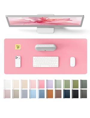 Leather Desk Pad Protector, Large Mouse Pad, Non-Slip PU Leather Desk Blotter, Laptop Desk Pad/Mat, Waterproof Writing Pad for Office and Home (23.6" x 13.8", Pink) Leather Desk Pad Protector, Large Mouse Pad, Non-Slip PU Leather Desk Blotter, Laptop Desk Pad/Mat, Waterproof Writing Pad for Office and Home (23.6" x 13.8", Pink)