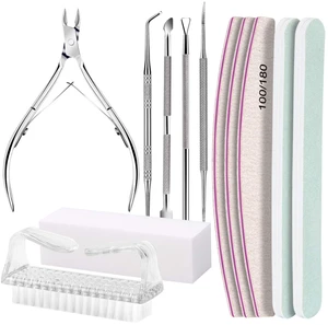 Manicure Kit, Nail Files 100/180, Cuticle Nippers, Nail Buffer Block, Cuticle Pusher, Cuticle Peeler, Ingrown Toenail Tool, Toenail File, Nail Care Kit, Nail Tools for Manicure, White Manicure Kit, Nail Files 100/180, Cuticle Nippers, Nail Buffer Block, Cuticle Pusher, Cuticle Peeler, Ingrown Toenail Tool, Toenail File, Nail Care Kit, Nail Tools for Manicure, White