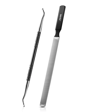 Long Metal Nail File, Stainless Steel Fingernail File for Thick and Fungal Nails with Dual-Ended Toenail Lifter The Ultimate Manicure & Pedicure Tool for Men and Womens Nail Care - Black Long Metal Nail File, Stainless Steel Fingernail File for Thick and Fungal Nails with Dual-Ended Toenail Lifter The Ultimate Manicure & Pedicure Tool for Men and Womens Nail Care - Black