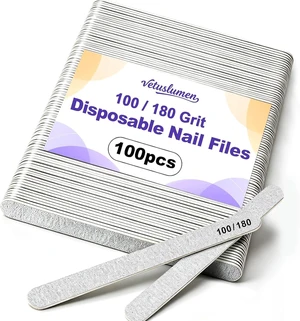 100-Pack Double Sided Nail File 100/180 Grit Manicure Pedicure Emery Boards | Reusable and Washable, Shapes and Smooths Nails, Professional Manicure Tools for Natural and Acrylic Nail, 100-Pack Double Sided Nail File 100/180 Grit Manicure Pedicure Emery Boards | Reusable and Washable, Shapes and Smooths Nails, Professional Manicure Tools for Natural and Acrylic Nail,