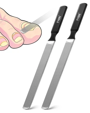 2 PCS Metal Long Nail File for Thick Nails Stainless Steel Toenail File, Durable and Efficient Nail Files for Natural Nails and Pedicure 2 PCS Metal Long Nail File for Thick Nails Stainless Steel Toenail File, Durable and Efficient Nail Files for Natural Nails and Pedicure
