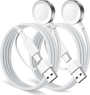 2 in 1 Travel Essentials for Apple Watch Charger Fast Charging 3W, 2Pcs 4Ft | Braided USB A/C Magnetic Charging Cable for Apple Watch Ultra, SE, Series 11-2, Car Travel Charger for iPhone 2 in 1 Travel Essentials for Apple Watch Charger Fast Charging 3W, 2Pcs 4Ft | Braided USB A/C Magnetic Charging Cable for Apple Watch Ultra, SE, Series 11-2, Car Travel Charger for iPhone