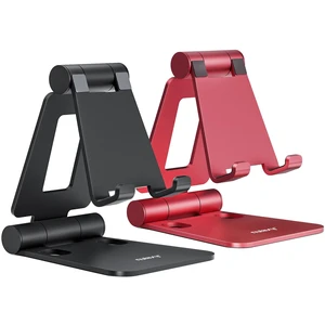 2 Pack Aluminum Dual Folding Cell Phone Stanr for Desk, Black & Red | Height Angle Adjustable, Portable Phone Holder Fits 18mm Thick Case, Anti-Slip Base, Smartphone Desktop Essential Accessory 2 Pack Aluminum Dual Folding Cell Phone Stanr for Desk, Black & Red | Height Angle Adjustable, Portable Phone Holder Fits 18mm Thick Case, Anti-Slip Base, Smartphone Desktop Essential Accessory