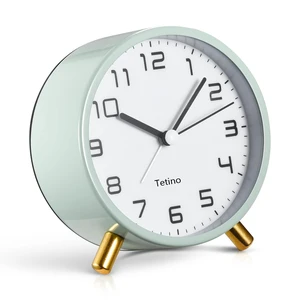 Analog Alarm Clocks,Retro Metal Desk Silent Non Ticking Small Clock with Night Light,Battery Operated,Simple Design,for Bedrooms, Bedside,Office,Home Décor (Green) Analog Alarm Clocks,Retro Metal Desk Silent Non Ticking Small Clock with Night Light,Battery Operated,Simple Design,for Bedrooms, Bedside,Office,Home Décor (Green)