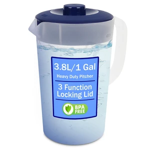 Water Pitcher with Lid 1 Gallon Pitcher BPA Free & Phthalate Free - Navy | Freezer/Dishwasher Safe Water Pitcher with Lid 1 Gallon Pitcher BPA Free & Phthalate Free - Navy | Freezer/Dishwasher Safe