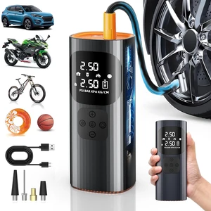 Tire Inflator Portable Air Compressor, 150PSI Cordless Air Pump for Car Tires with Auto Shut-Off Function and Real-Time Accurate Pressure Measurement, Bike Pump for Car, Motorcycle, Bike, Ball Tire Inflator Portable Air Compressor, 150PSI Cordless Air Pump for Car Tires with Auto Shut-Off Function and Real-Time Accurate Pressure Measurement, Bike Pump for Car, Motorcycle, Bike, Ball