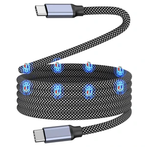 Magnetic USB C Charger Cable, 240W Type C Charging Cable, 5A USB C to USB C Cable, 3.3ft Type C Fast Charging Cord Braided and Data Sync for iPhone 15 16 Pro/Pro Max/Plus, MacBook, Galaxy S24 Magnetic USB C Charger Cable, 240W Type C Charging Cable, 5A USB C to USB C Cable, 3.3ft Type C Fast Charging Cord Braided and Data Sync for iPhone 15 16 Pro/Pro Max/Plus, MacBook, Galaxy S24