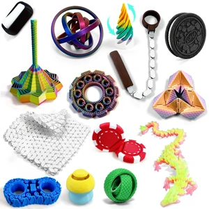 14-in-1 3D Printed Fidget Set for Adults - Sensory Anxiety Relief with Clicker, Articulated Dragon, Impossible Pyramid, Gyro Spinner, Poker Chips, Stress Relief Gifts for Men Women 14-in-1 3D Printed Fidget Set for Adults - Sensory Anxiety Relief with Clicker, Articulated Dragon, Impossible Pyramid, Gyro Spinner, Poker Chips, Stress Relief Gifts for Men Women