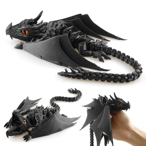 3D Printed Dragon with Wings, Fidget Dragon Toys, 3D Printed Animals, Flexible Articulated Winged Crystal Dragon Model,Home Office Decor Desktop Pet(Silk Black) 3D Printed Dragon with Wings, Fidget Dragon Toys, 3D Printed Animals, Flexible Articulated Winged Crystal Dragon Model,Home Office Decor Desktop Pet(Silk Black)