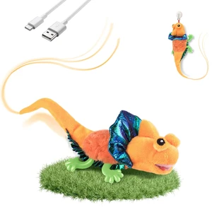 Cat Toys, Touch Activated Flapping Chirping Lizard Kitten Toy with Catnip for Indoor Cats Kicker, Rechargeable (Orange) Cat Toys, Touch Activated Flapping Chirping Lizard Kitten Toy with Catnip for Indoor Cats Kicker, Rechargeable (Orange)