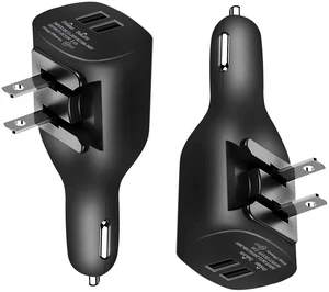 2Pack USB Car Charger, 2-in-1 Portable With Foldable Plug Wall Charger for iPhone X XR XS 7 8 Plus Note 8 9 Galaxy S8 S9 Plus LG Pixel 2Pack USB Car Charger, 2-in-1 Portable With Foldable Plug Wall Charger for iPhone X XR XS 7 8 Plus Note 8 9 Galaxy S8 S9 Plus LG Pixel
