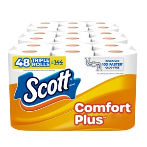 ComfortPlus Toilet Paper, 48 Triple Rolls, 231 Sheets per Roll, Septic-Safe, 1-Ply Toilet Tissue ComfortPlus Toilet Paper, 48 Triple Rolls, 231 Sheets per Roll, Septic-Safe, 1-Ply Toilet Tissue