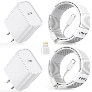 Fast Charger iPhone,10FT iPhone Charger,Long 10Feet Fast Apple Charger USB C to Lightning Cable Cord 2Pack Type C Wall Charger Box Block Plug for iPhone 14/14 Pro Max/14 Plus/13/13 Mini/12/11/X/XR/SE Fast Charger iPhone,10FT iPhone Charger,Long 10Feet Fast Apple Charger USB C to Lightning Cable Cord 2Pack Type C Wall Charger Box Block Plug for iPhone 14/14 Pro Max/14 Plus/13/13 Mini/12/11/X/XR/SE