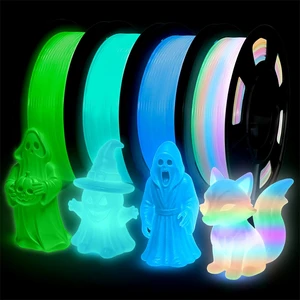 Glow in The Dark PLA+3D Printer Filament, PLA+Filament 1.75 mm, Stronger Lighting Effect, Glow Filament Multicolor for Most 3D Printers, 4 Spools 250g Each - Green, Blue, Blue-Green, Rainbow Glow in The Dark PLA+3D Printer Filament, PLA+Filament 1.75 mm, Stronger Lighting Effect, Glow Filament Multicolor for Most 3D Printers, 4 Spools 250g Each - Green, Blue, Blue-Green, Rainbow