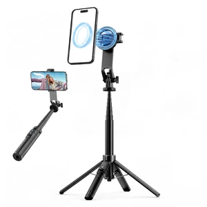 54" Portable Magnetic Selfie Stick Tripod for iPhone & Android | 360° Rotatable Cell Phone Stand with Rechargeable Remote, 2 in 1 Magnetic Phone Holder for Travel Vlog Video Recording 54" Portable Magnetic Selfie Stick Tripod for iPhone & Android | 360° Rotatable Cell Phone Stand with Rechargeable Remote, 2 in 1 Magnetic Phone Holder for Travel Vlog Video Recording