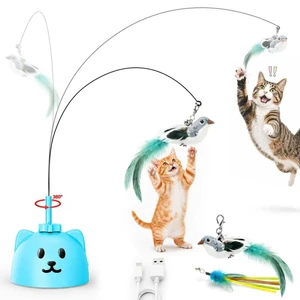Automatic Interactive Cat Toy, Flying Bird Wand for Indoor Cats | Rechargeable 360-degree flying bird wand with 2 speeds, touch restart, 10-minute play cycle, and washable 8 cm sticky base Automatic Interactive Cat Toy, Flying Bird Wand for Indoor Cats | Rechargeable 360-degree flying bird wand with 2 speeds, touch restart, 10-minute play cycle, and washable 8 cm sticky base