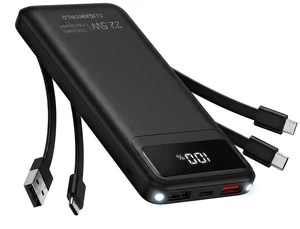 10000mAh Power Bank, Portable Charger with 4 Built-in Cables, 22.5W Fast Charging, LED Digital Display, USB-C Battery Pack for iPhone, Samsung & Android 10000mAh Power Bank, Portable Charger with 4 Built-in Cables, 22.5W Fast Charging, LED Digital Display, USB-C Battery Pack for iPhone, Samsung & Android